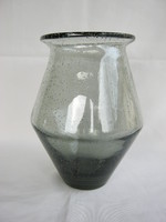 Retro ... Heavy thick bubble glass vase 1.6 kg