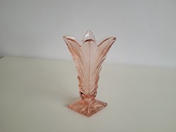 Old brockwitz glass vase art deco pink salmon colored vase decorative vase