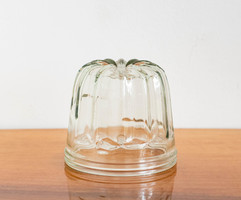 Hőálló üveg puding forma - retro konyhai kiegészítő, vintage dekor sütőforma