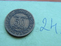 FRANCIA 50 CENTIMES 1923 C Cornucopia Bőségszaru, 24.