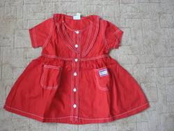 Lányka piros csini pörgős ruha 2-3 évesre