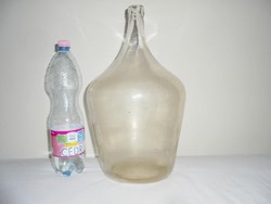 Régi demizson - fújt üveg palack - kb. 10 literes