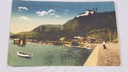 Régi képeslap Tihany a Balaton partján, Apátsági kolostor