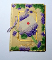 Antique French Art Nouveau embossed mini greetings not postcard