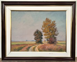 Holba tivadar (1906 - 1995) trees in autumn c gallery painting 79x64cm with original guarantee!
