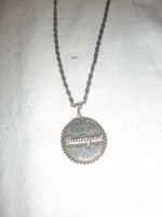 Old small Budapest inscription chain with pendant