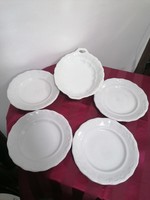 Régi Zsolnay fehér sütis tányérok + kínáló