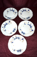 5 db Zsolnay búzavirágos szendvicses / süteményes  kis tányér  ( DBZ 00107 )