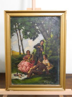 Sztankóczy - Barokk piknik festmény