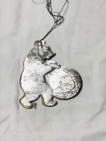 Régi retro szovjet karácsonyfadísz ,medve földgömbbel