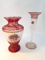 Murano glass vase and glass candle holder