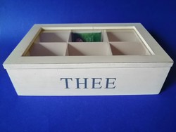 Tea filter holder in wooden box