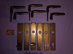 Three pairs of handles and covers - together - in gold