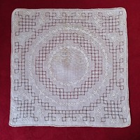 Antique handkerchief, ticket handkerchief, 27 x 27 cm