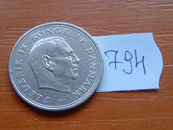 Denmark 1 crown 1965 c king frederick ix 75% copper, 25% nickel # 794
