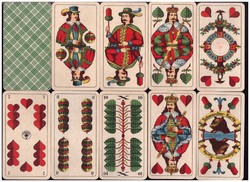 Skat kártya Szász kártyakép 1940 körül ASS Altenburg 32 lap komplett