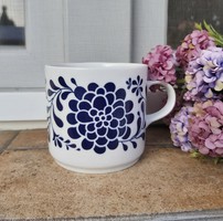 Alföldi porcelán  ritka házgyári bögre dús kék virág  mintával Gyűjtői  nosztalgia darab licites