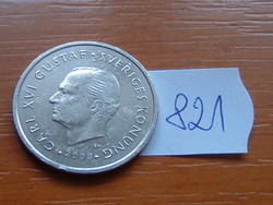 Sweden 1 Crown 2008 Si, Carl XVI Gustaf, Copper-Nickel # 821