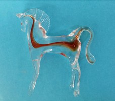 Muránói jellegű üveg ló figura