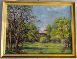 FK/145 - B. Arató – Floodplain, oil painting