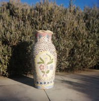 Vase majolica vase with floral pattern (folk) 20x10 cm