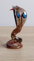 Muránói üveg kobra, kígyó figura