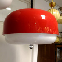 Retro height adjustable red ceiling lamp - harvey guzzini - meblo medusa