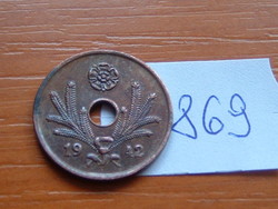 Finland 10 pennies 1942 copper # 869