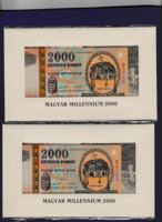 Millennium 2000 forintos  emlékbankjegy – díszcsomagolásban - 2 db  sorszámkövető