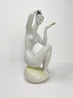 Zsolnay  Art Deco  "Fésülködő női akt"  porcelán figura  - CZ