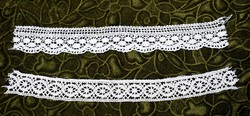 Klöpli lace shelf ornament, drapery curtain with lace pattern 2pcs. 33 X 4.5 cm; 34 x 3.5 cm