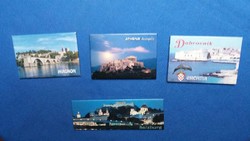 4 Fridge magnets: Athens, Avignon, Dubrovnik, Salzburg