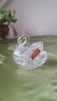 Swan-shaped, anna hut lead crystal jewelry holder, sugar holder