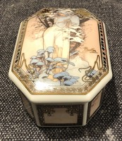 Goebel Artis Orbis kollekció Alfons Mucha Tél (1900) porcelán doboz