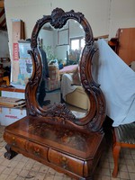 Szép barokk tükör, egyedi, kastélyi darab