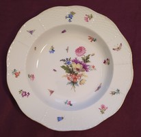 Antik Herendi porcelán mély tányér - APRÓ LEPATTANÁS - pótlásnak - 23 cm. (15)