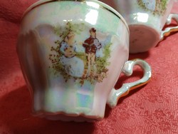 Eozinos , zsáner jelenetes porcelán csésze, 2 db