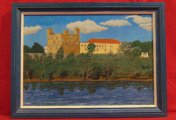 Mátyás Uhrin: Sárospatak, Rákóczi Castle - nice representation of the castle in a suitable frame (with invoice)