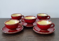 Applied pottery coffee set-pepper branch (?)