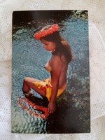 Régi képeslap levelezőlap Hawaii szépség akt fotó