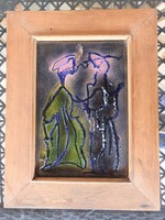 Strange couple - abstract fire enamel image