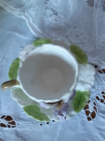 Plastic flower pattern cup and plate together