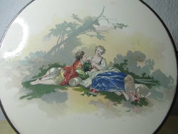 Faience dish mat with baroque scene flawless from 1 forint no minimum price!