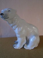 Nagyméretű MEISSENI kardos porcelán jegesmedve