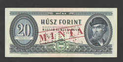 20 Forint 1975. Sample. Very low serial number: 58 !! Unc !!!