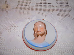EXTRÉM RITKA Herendi  1939 év JUBILEUMI  porcelán  domború Jézus  ábrázolással plakett