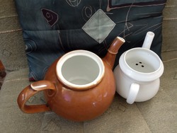 Antique porcelain teapot and coffee pot without lid