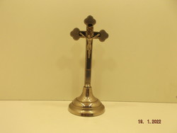 Old cross with metal base, crucifix --- 1 ---