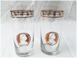 2 pieces of french joseph bust pattern with austrian stölzle in glass cups together