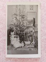 Régi karácsonyfa fotó 1955 fénykép játékok